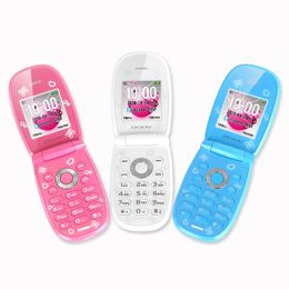 Unlocked Flip Children's baby cell phones Mini Single Sim card learning Mobile phone Quad Band Camera Kids educational Cute Mp3 toys cellphone