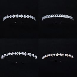 Floralbride Trendy Charm Popular Crystal Rhinestone Zircon Women Girls Tiara Headband Queen Party CZ Sticker Hair Jewelry