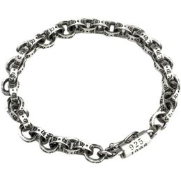 Classic Men's Tide Brand 925 Sterling Silver Bracelet Chain Couple Personality Advanced Light Luxury Fashion Retro Silver Jewellery