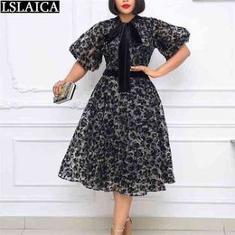 Black Dress Strappy Short Sleeve Elegant Knee Length es for Women Formal Party Prom Fashion Arrival Rose Printing 210515