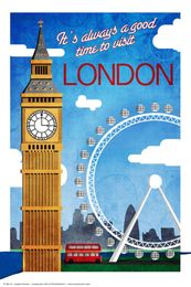 United Kingdom London Travel Poster Painting Home Decor Framed Or Unframed Photopaper Material