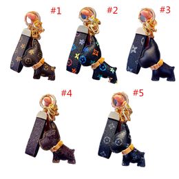 Fashion Women Keychain Party Favor Cartoon Fox Design Keyring Cute PU Leather Key Chain Ring Bag Charm Keychains Car Keys Holder Handbag Pen