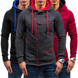 Men's Hoodie Warm Hooded Sweatshirt Coat Tops Jacket Outwear Zip Up Jumper Sweater X0710