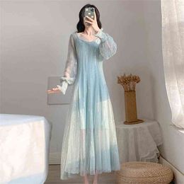 Sequins Dress for women Summer Hollow Out Long Sleeve Maxi Sundress Ladies Party Sexy Club Dresses 210602