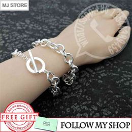 S925 Sterling Silver For Women Classic Style Thick Chain O-Chain Bracelet Fashion Luxury Brand Jewelry Gift