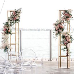 stand only )Gold floor Metal Tall Flower Arch backdrop decor Centrepieces For Wedding Floral Arrangement stage