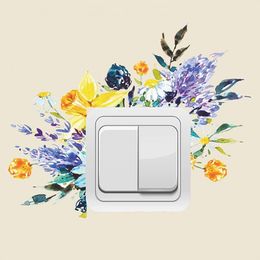 Wall Stickers Wide Application Creative DIY Flower Leaf Switch Sticker For Nursery