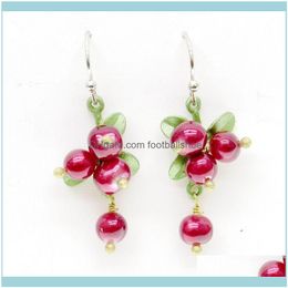 Charm Jewelry Girl Plant Thin Fashion Fairy Show Creative Natural Pearl Stone Earrings Gift Copper Earhook Drop Delivery 2021 Bu0G9