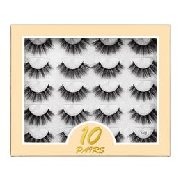 Thick Natural 10 Pairs Mink Fake Eyelashes Set Soft Light Multilayer Hand Made Reusable 3D False Lashes Makeup Accessory For Eyes Easy To Wear 7 Models DHL