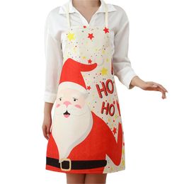 Aprons Faroot Adults Apron Christmas Santa Clause Print Waist Cloth Festival Ornament Cooking Accessories For Women Men