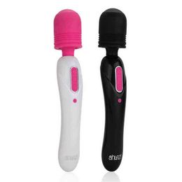 Nxy Sex Vibrators Rechargeable Dual Motor Dildo Magic Wand Massager Clit Stimulation Av for Women Toys 1215