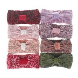 2021 Winter Baby Knitted Headband Kids Wool Hairwrap Ear Warmer Hair Band Crochet Hair Accessories Girls Bow Headwear