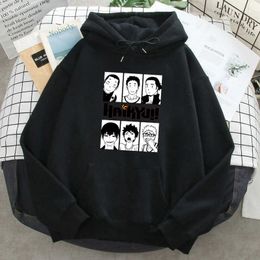 Hoodie for Man Haikyuu Anime Harajuku Sweatshirts Autumn Spring Fleece Hooded Pullover 2021 Homme Long Sleeve Streetwear Clothes H0909