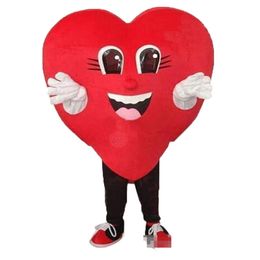 Halloween Cute Heart Mascot Costume Top Quality Cartoon red Love Anime theme character Adults Size Christmas Birthday Party Outdoor Outfit