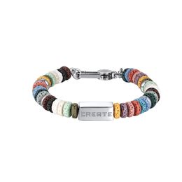 Original Colourful Volcanic Stone Bracelet Chain Hip-Hop Men And Women Stitching CREATE Square Street Fashion All-Match Jewellery