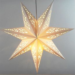 Christmas Decorations 3pcs 45cm Star Party Light Window Grille Paper Lantern Stars Lampshade Decor Hanging Ornament Navidad Decoracione