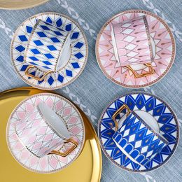 British Ceramic Coffee Cup And Dish Set Nordic Luxury Girl Heart Home Afternoon Tea Customization Mugs