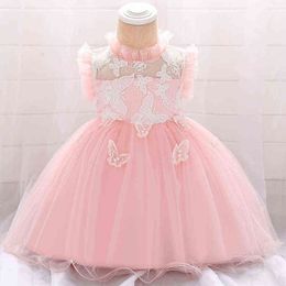 New 2021 1 Year Girl Baby Birthday Dress For Baby Girl Clothing Vestido Party Wedding Dresses Lace Princess Baptism Dress Tutu G1129