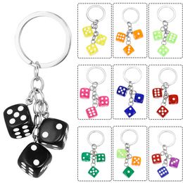 Dice Keychains Resin Material keychain Metal Key Ring Exquisite fashion Small Gifts Unisex