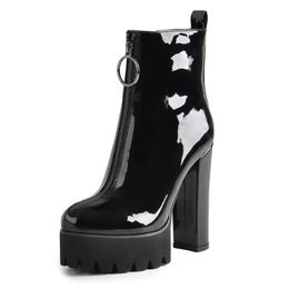 Botines De Charol Negro Tacón Oferta Online | DHgate.com