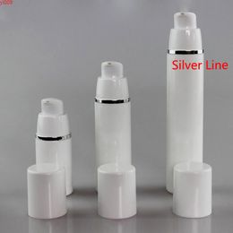 15/30/50ml Empty Airless Bottles Silver/Gold/Dark purple Line Plastic Treatment Pump Travel Cosmetic Lotion Bottle 10pcs/lothigh qty