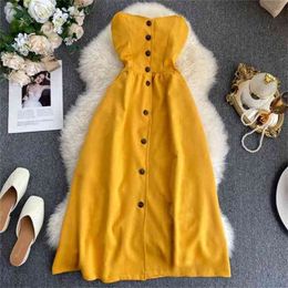 Women Sexy Dress Summer Single Breasted Slim High Waist Midi Club Party Dresses Vestidos Mujer Ladies Elegant Long Robe 210525