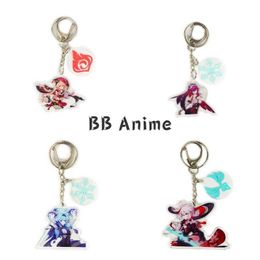 Anime Game Genshin Impact Acrylic Keychain Delicate Craft Ganyu Key Chain Delicacy Car Pendant Kaedehara Kazuha Key Ring Gift Y0728