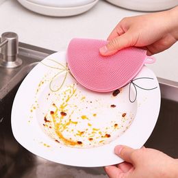 Washing dishes good quality Tools Thickened dishwashing cloth dishwashing brushs kitchen multifunctional silicone brush T2I52168