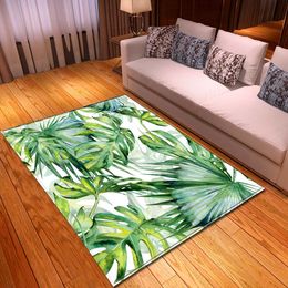 3D Living Room Area Rug Palm Leaves Rugs for Bed Room Soft Anti-slip Door Mat Rainforest Style Home Decor Parlour Rug Carpet 210727