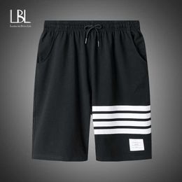 Summer Shorts Men Casual Drawstring Trunks Fitness Workout Beach Man Breathable Cotton Gym Short Trousers 210714