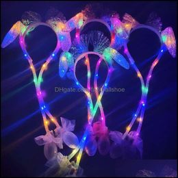 Headbands Jewellery Christmas Sequin Moving Hat Pinch Will Move The Rabbit Ear Luminous Hoop Hair Aessoriest2I52796 Drop Delivery 2021 Ig41Y