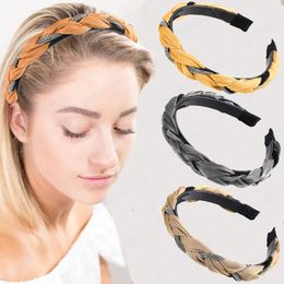 Fabric Braided Hairband Women Rhinestone Elastic Bezel Hair Hoop Headbands Girls Fashion Hair Accessories