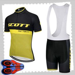SCOTT team Cycling Short Sleeves jersey (bib) shorts sets Mens Summer Breathable Road bicycle clothing MTB bike Outfits Sports Uniform Y210414174