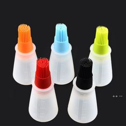 BBQ Oil Bottle Food Grade Silicone Oil Bottle Brush Heat Resistant Silicone BBQ Cleaning Basting Oil Brush RRD11620