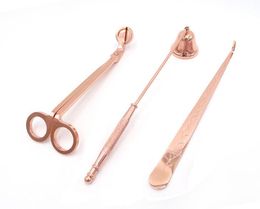 20sets 3pcs/set 3 in 1 Stainless Steel Candle Scissor Desk Accessories Trimmer Cutter Scissors Bell Snuffer Wick Dipper for Lover