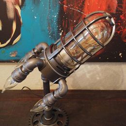 -Ночные светильники SteamPunk Rocket Lamps Punk Style Metal настольный декор украшения украшения стены Света светодиодный нами / UK / EU / AU Plug