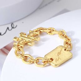 Wind jewelry square brand matte thick chain bracelet double T personalized women's mixed batch