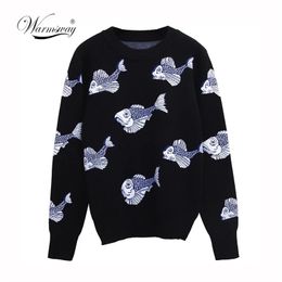 Autumn Winter Cartoon Knitted Women Sweaters Pullovers Long Sleeve Sweater Slim Pull Femme Jumpers Sueter Mujer C-244 211011