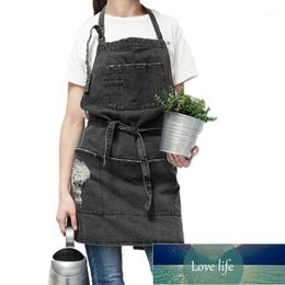 Aprons Cotton Denim Apron Adult Baking Work Clothing With Adjustable Strap Fashionable Home For Cafes Lounge Bars And Kitchens1 Factory price expert design Quality