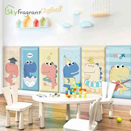 Creative Cartoon Cute Anti-Collision Wall Stickers For Kids Rooms 3D Soft Wall Decoration Self Adhesive Home Wall Skirting Decor 211112