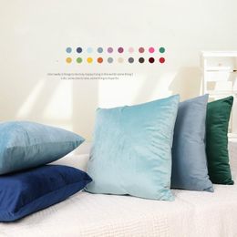 Soft Velvet Cushion Cover Flannel Decorative Pillows Throw Pillow Case Luxury Home Decor Living Room Sofa Seat Solid Colour 45cm Cushion/Deco