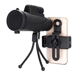IPRee® 40x60 10 Times FMC Coating BAK4 Monocular telescope Ultra HD Waterproof Low Light Night Vision Phone Clip Tripod