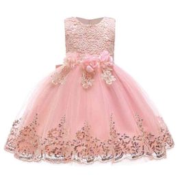 Hot group children's clothing baby girl high quality lace wedding princess children Christmas sweet fashion dress 210331
