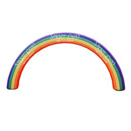 Kundenspezifischer aufblasbarer Torbogen, 0,75 x 8 x 4 m, Regenbogenbogen-Werbeständer mit vollständigem Druck und Gebläse