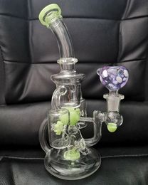 Double Recycler Oil Rigs Dab Rig with Propeller Perc Bong Water Pipe Windmill Perc Quartz Banger With Converter Or Bowl sestshophot sell