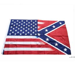 90*150cm American Flag with Confederate Rebel Civil War Banner Flags Ocean Freight RRE10822