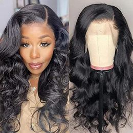 Body Wave HD Transparent Lace Front Human Hair Wigs, Brazilian Invisible Frontal Unprocessed Virgin Wig Pre Plucked Bleached Knots 150% Density DIVA1
