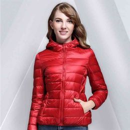 WYWAN women jacket fall/winter hooded ultra-light fashion lightweight down jacket women Korean version jacket warm lightwe 210819