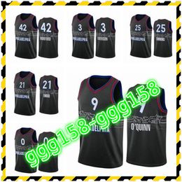 Print High Quality Men's Women kids Ben Simmons 2020-21 Allen Iverson Josh Richardson City Black Custom Basketball Jersey