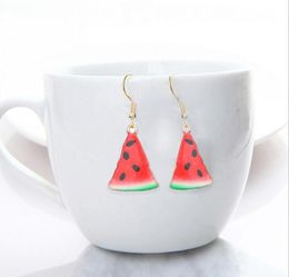 Fruit shaped dangle earring lovely apple watermelon strawberry kiwi earrings for woman and girl